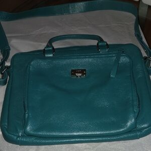 Elegant Teal Leather Briefcase for Men